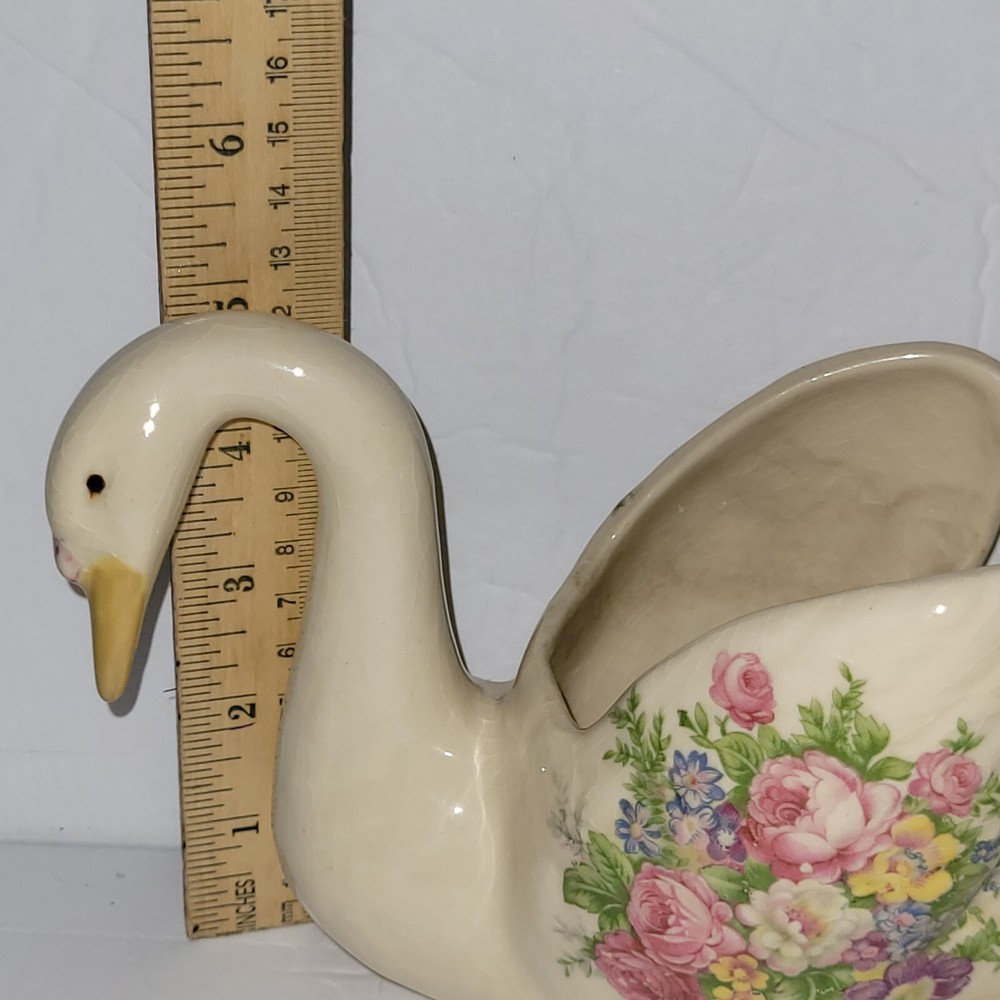 Swan Planter St Michael Marks Spencer Transfer Ware Ceramic