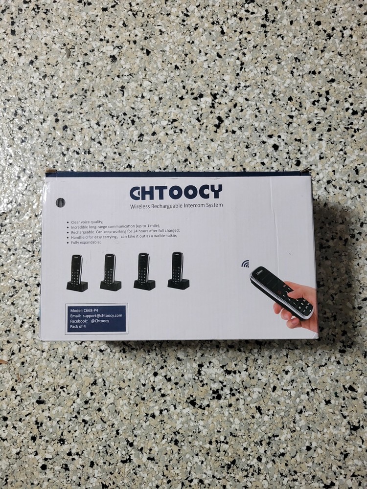Chtoochy Handheld Wireless Rechargeable Intercom System C668-P4 NEW. 4 Units.