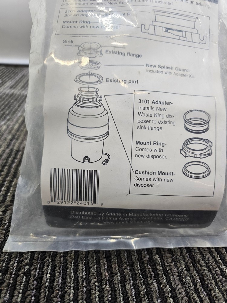 (QTY 2) Waste King 3101 3 Bolt Mount Adapter Splash Guard Mount System EZ Black