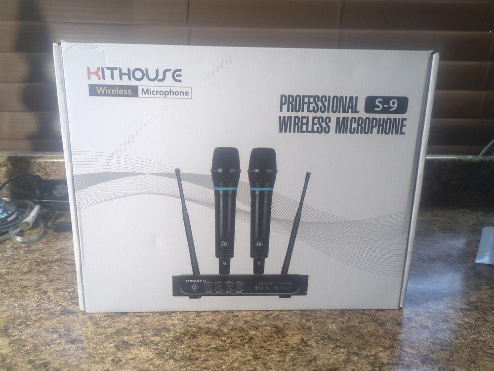 Kithouse S-9 Professional Wireless Microphone Karaoke System Black