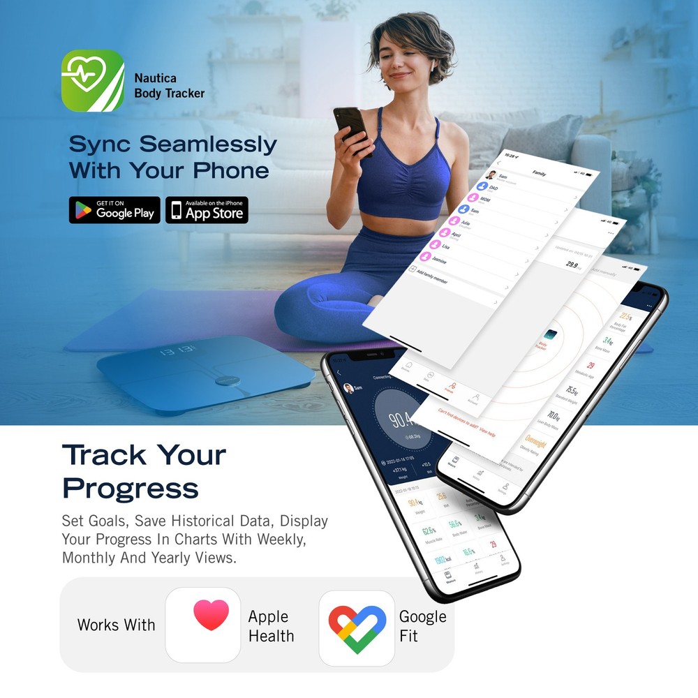Smart Body Tracker Scale Plus, 440-Lb. Capacity