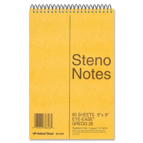 Rediform RED36646 Steno Notebook 60 Sheets 6"x9" Green