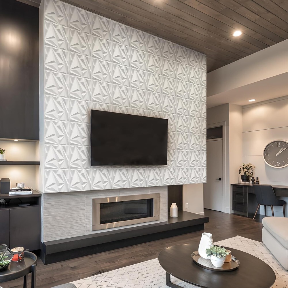 50 Pack 3D Wall Panels for Interior Wall Decor, Modern Diamond Wall Panels