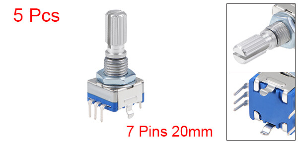 5pcs 360 Degree Rotary Encoder Code Switch Potentiometer EC11 7 Pin 20mm