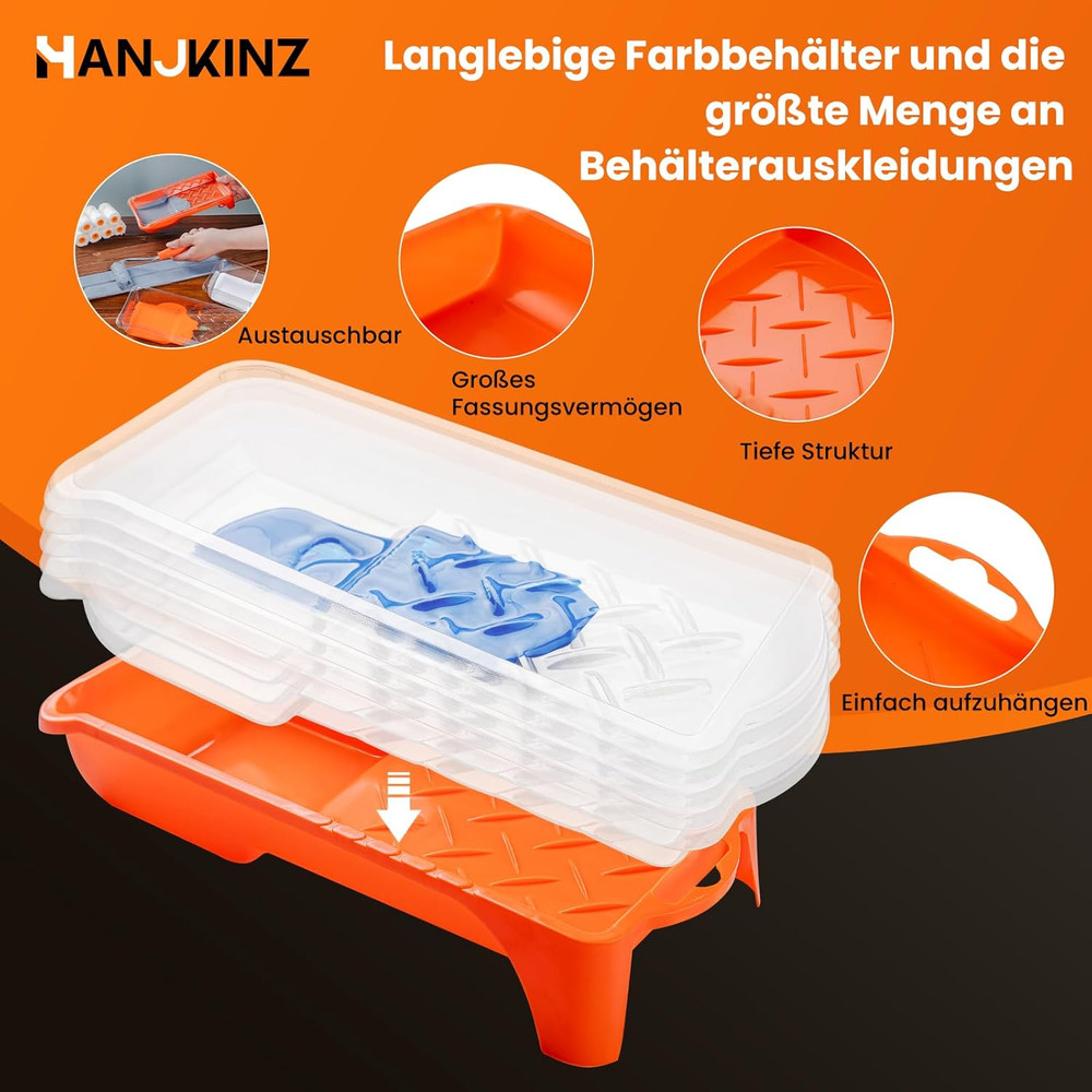 2Inch Paint Roller Kit 15PCS Small Microfiber Rollers Tray Liners Mini Frame Set