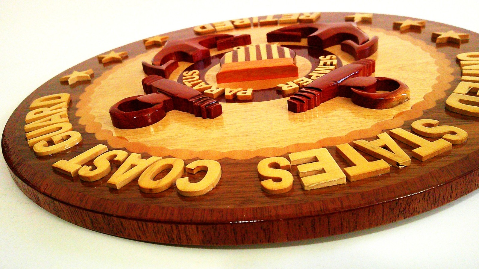 United States Coast Guard Retired Wooden Military Wall Plaque 11.5"