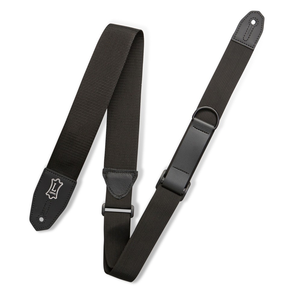Levy's MRHP-BLK 2" Polyester Right Height Guitar Strap - Black