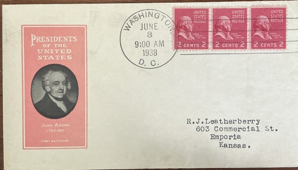 Ioor 806 John Adams Hand Cancel