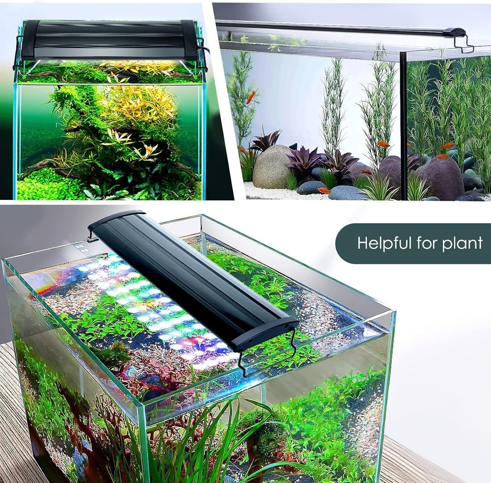 Full Spectrum LED Aquarium Light 12"-18" Adjustable Multi-Color 14W