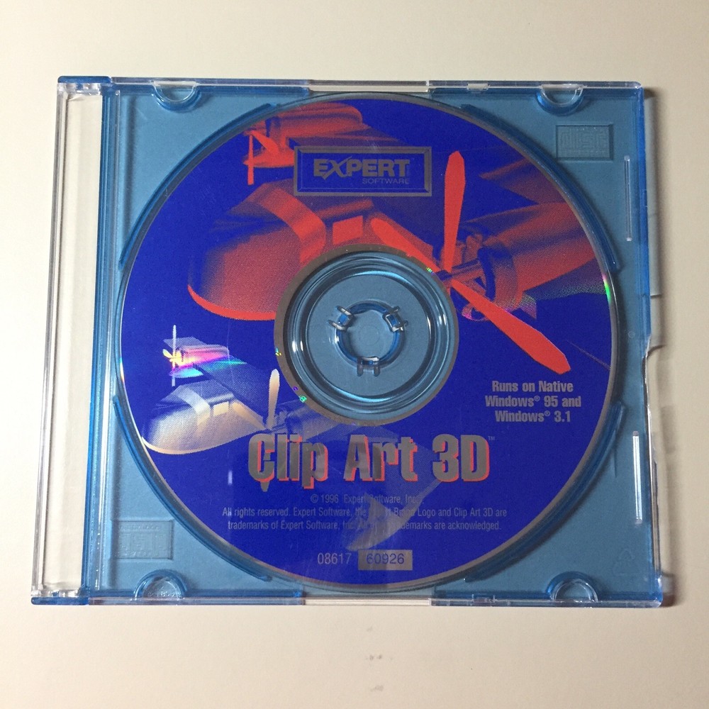 Vintage Expert Software WINDOWS 95/3.1 CLIP ART 3D CD