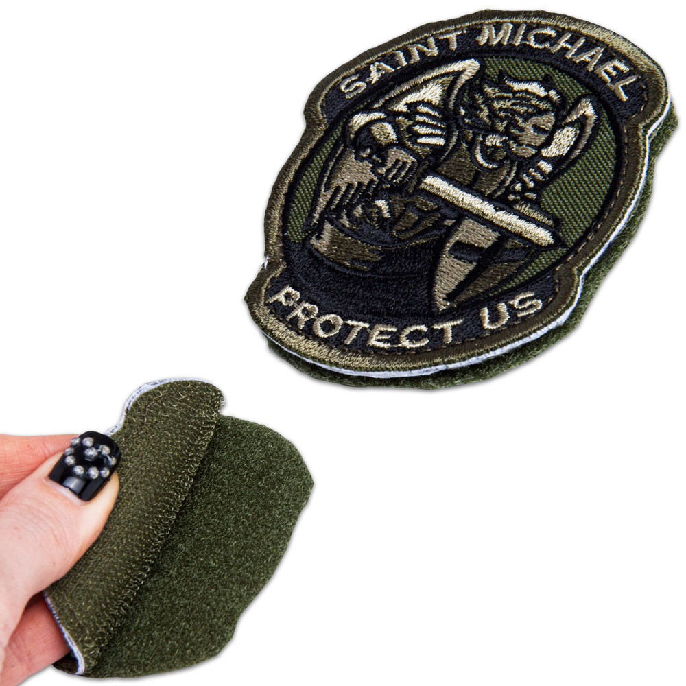 2Pcs Saint Michael Patch, Embroidered Hook & Loop Morale Military St Michael