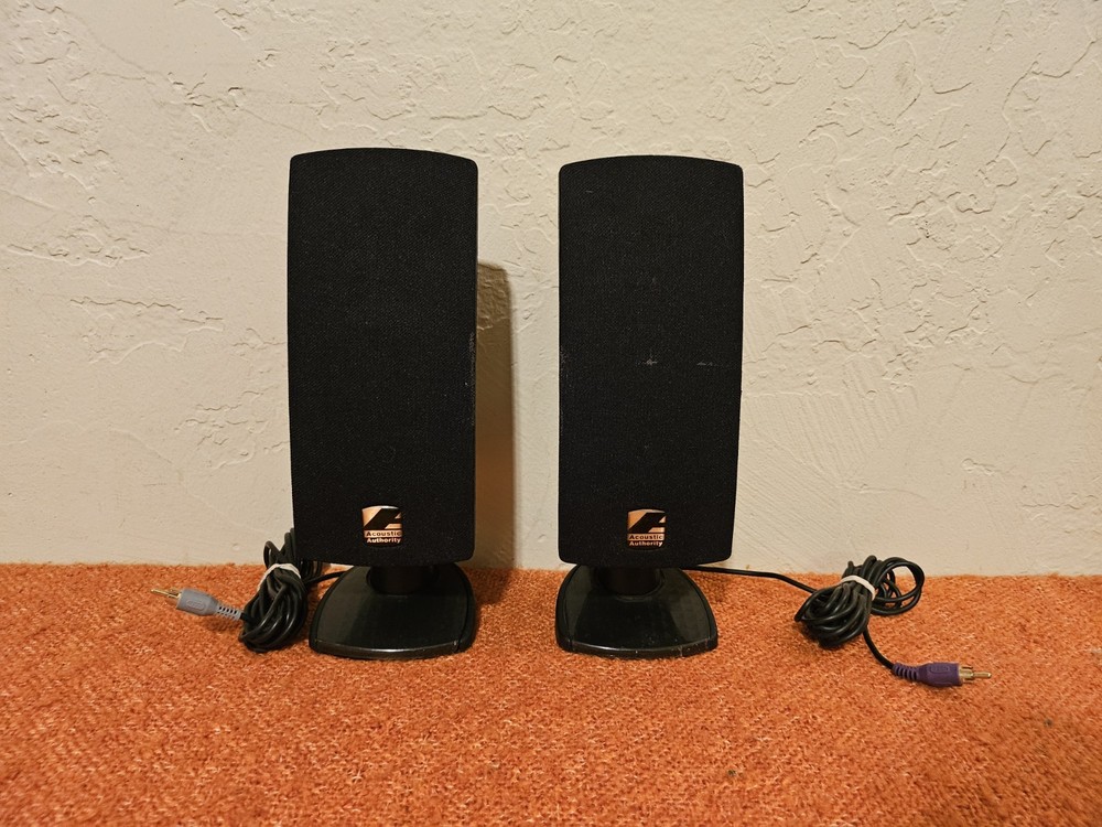 2 Vintage Acoustic Authority Computer SpeakersTested & Working Matching set