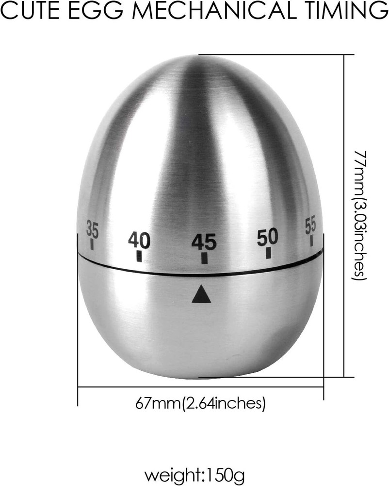Egg Shape Timer 60 Minute Cute Timer for Kitchen Exercise Learn Cooking