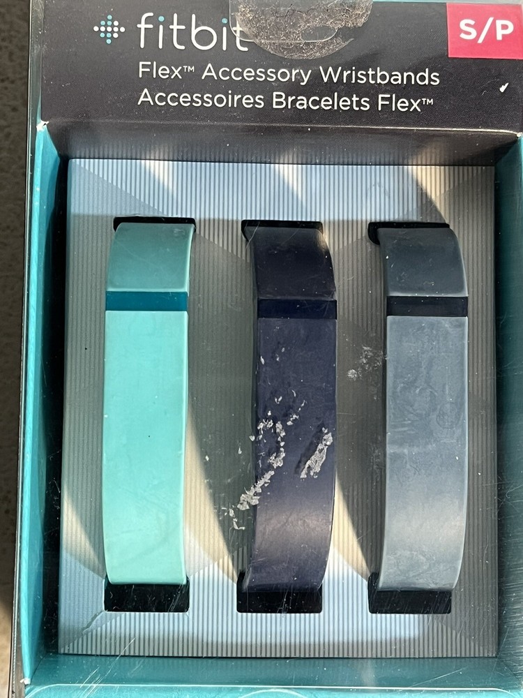 *NEW* Fitbit Flex Accessory Wristbands 3 Pack Small S/P Teal, Navy, Blue