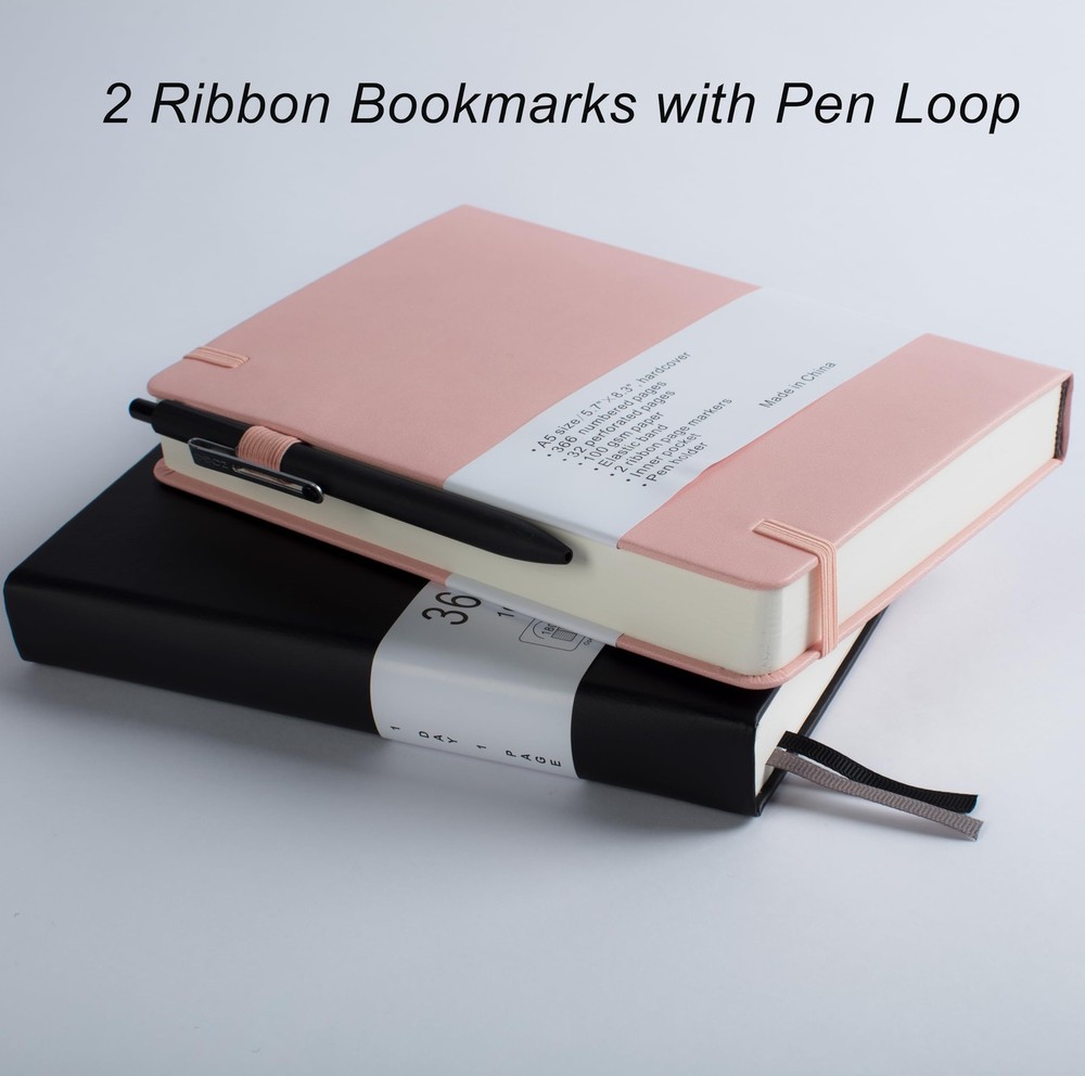Thick Bullet Notebook with 366 Numbered Pages, A5 Dotted Journal for Writing ...