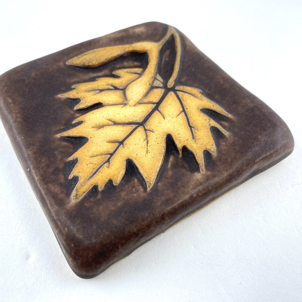 Maple Leaf 4x 4" Ceramic Art Tile by Gretchen Kramp