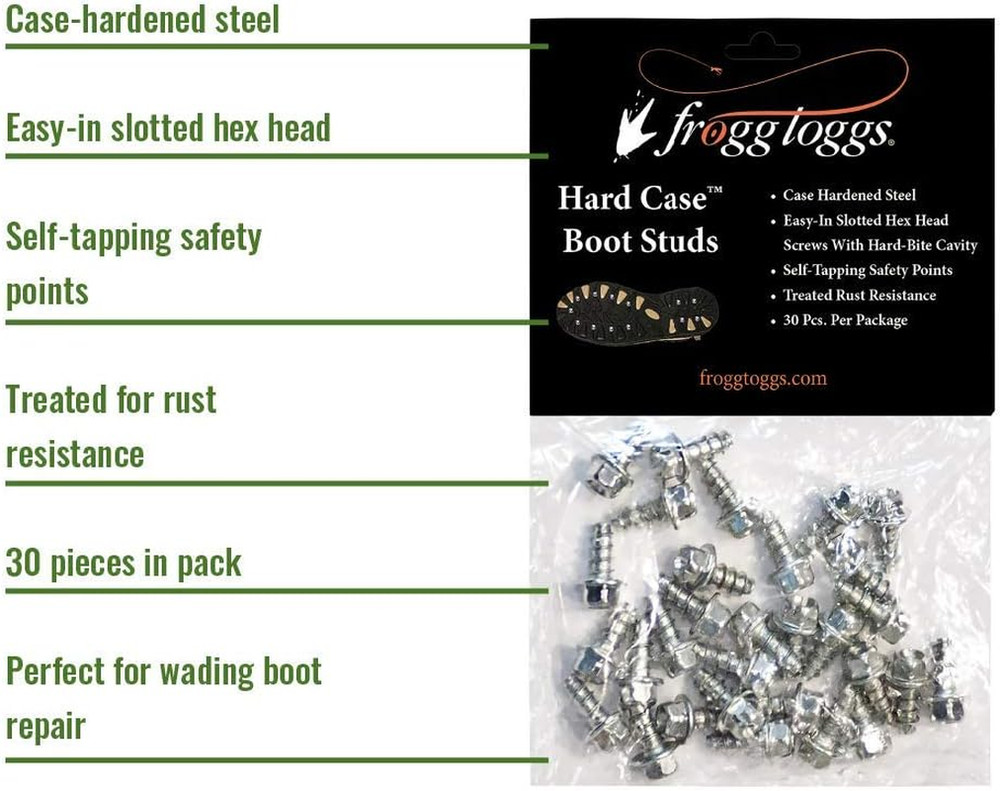 Hard-Case Boot Studs, Steel, 30 per Pack
