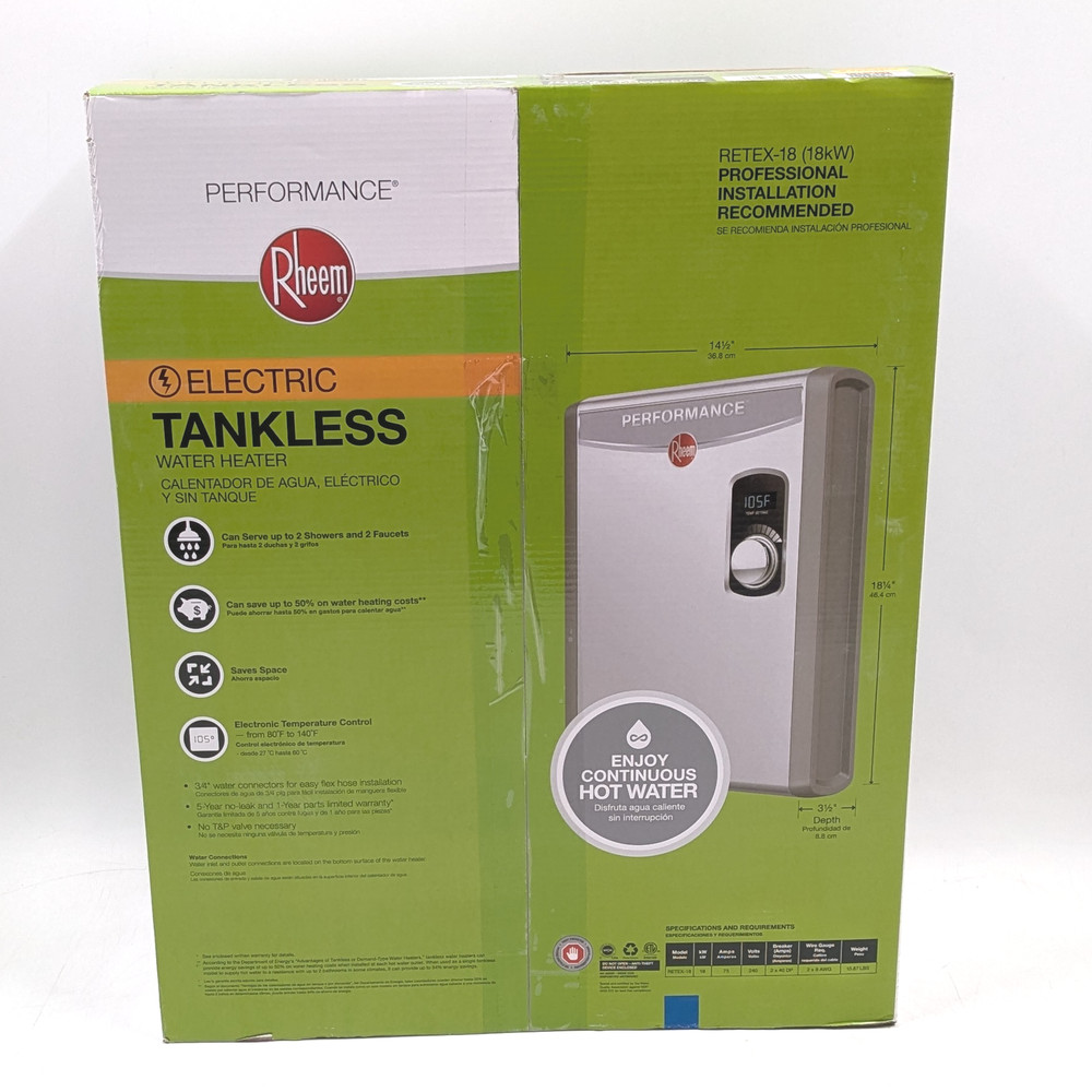 Rheem Performance Electric Tankless Water Heater 18kW 240V (RETEX-18)