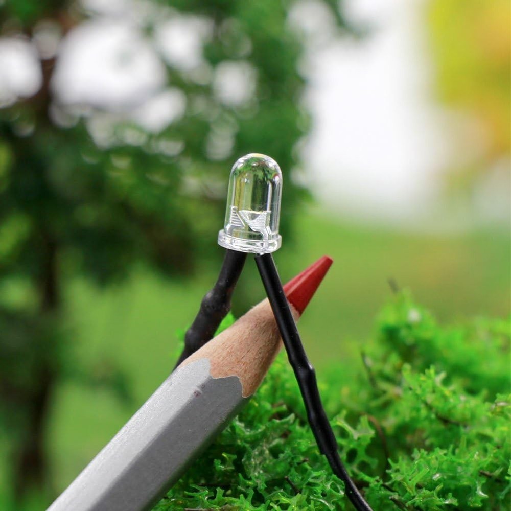 20pcs Pre-Wired 5mm Warm White LED Lights for Model Train Layouts & Projects