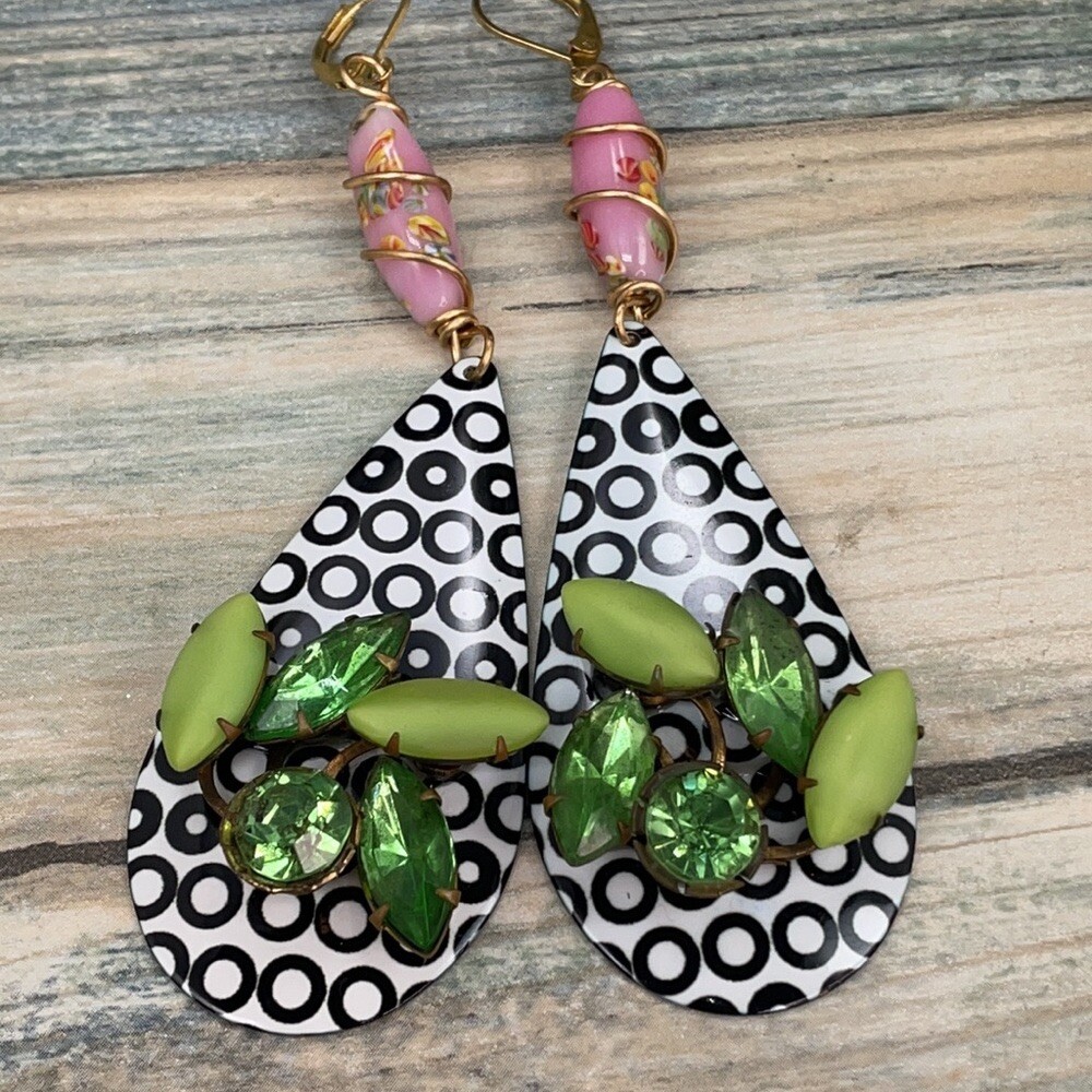 Adorned Crown Artisan mod Pop statement earrings