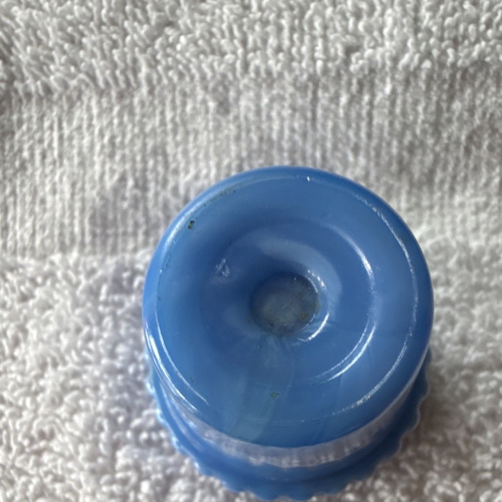 Blue Glass Planter Round Solid Color Glossy Finish