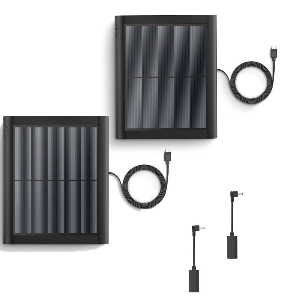 2 Pack Ring Solar Panel(2nd Generation), 5W Panel Charger with Biack