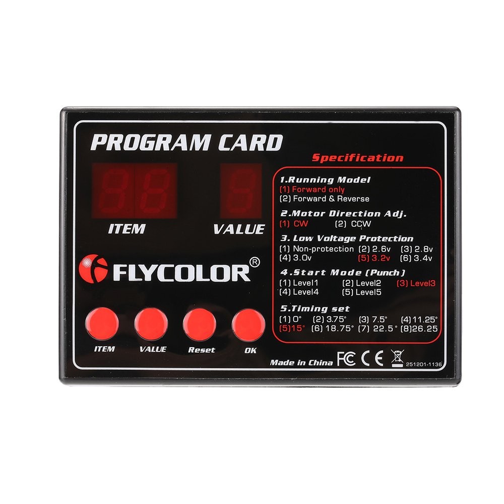 Flycolor Programming Card For RC Boats ESC Electronic Speed Controller Upgrade