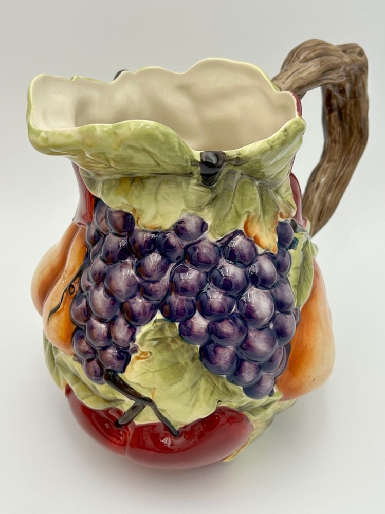 Home Interiors Sonoma Villa Fall Fruit Pitcher Hand Painted Glazed Earthenware