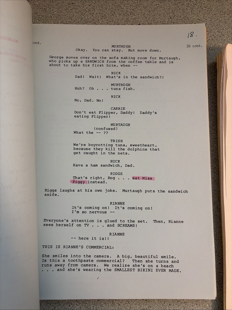 1989 LETHAL WEAPON 2 Movie Script + Production Notes Screenplay Shane Black
