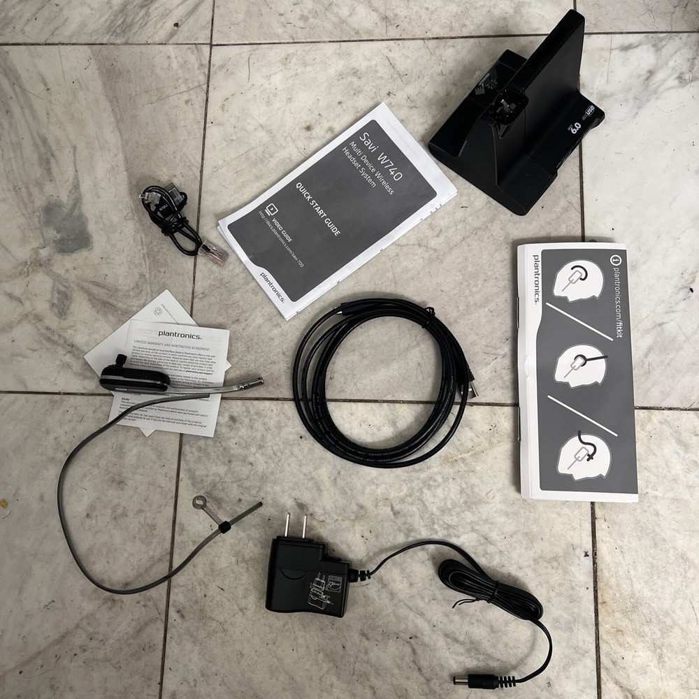 AS IS/ Plantronics Savi W740 Multi-Device Wireless Bluetooth Headset System