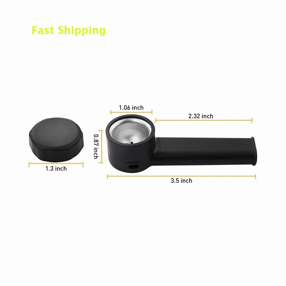 4PCS 4” Silicone Pipe – Black, with Cap & Stainless Steel Replaceable Filter