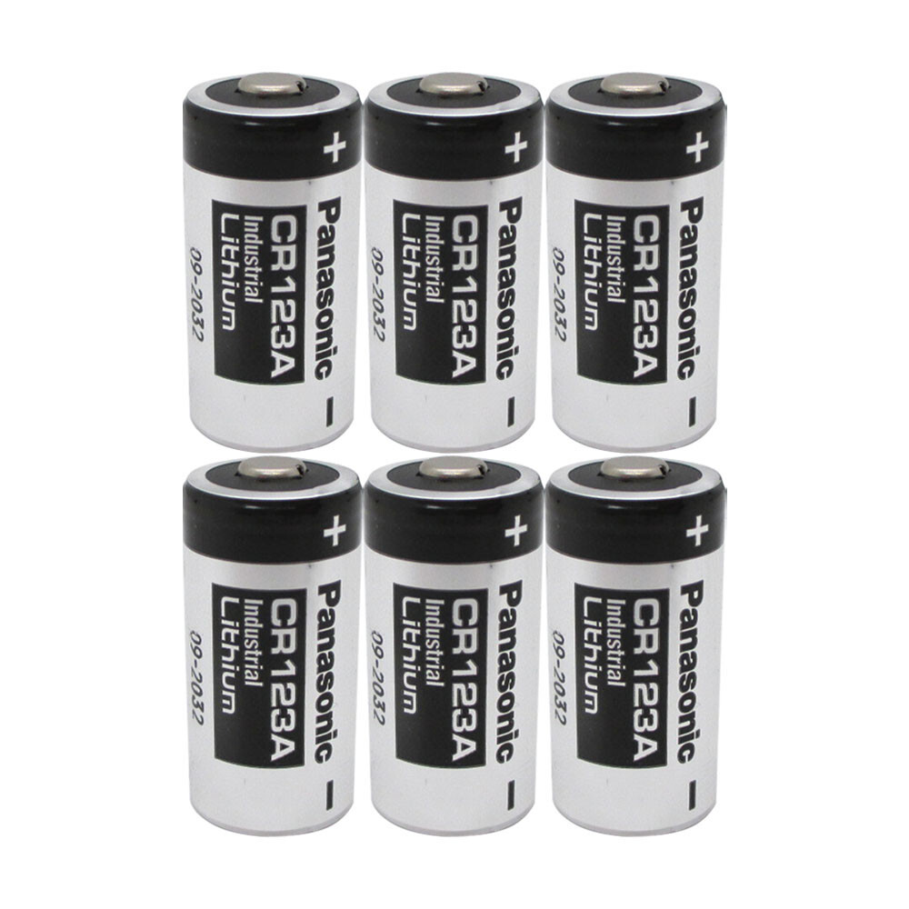 6 Panasonic 3V Lithium CR123A Batteries for Camera Flashlight EXP 12/2028