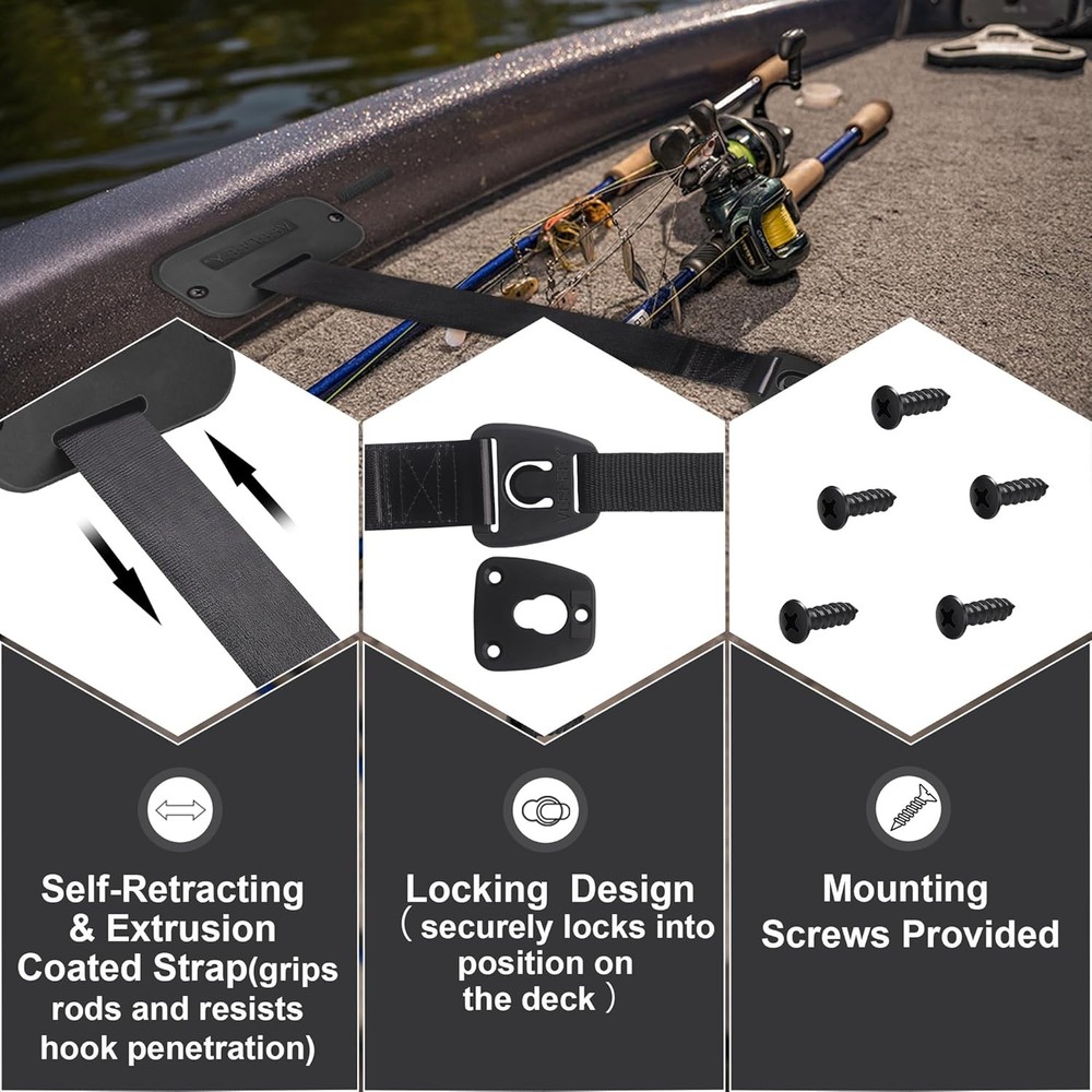 Fishing Rod Retractable Strap Deck Mount 2