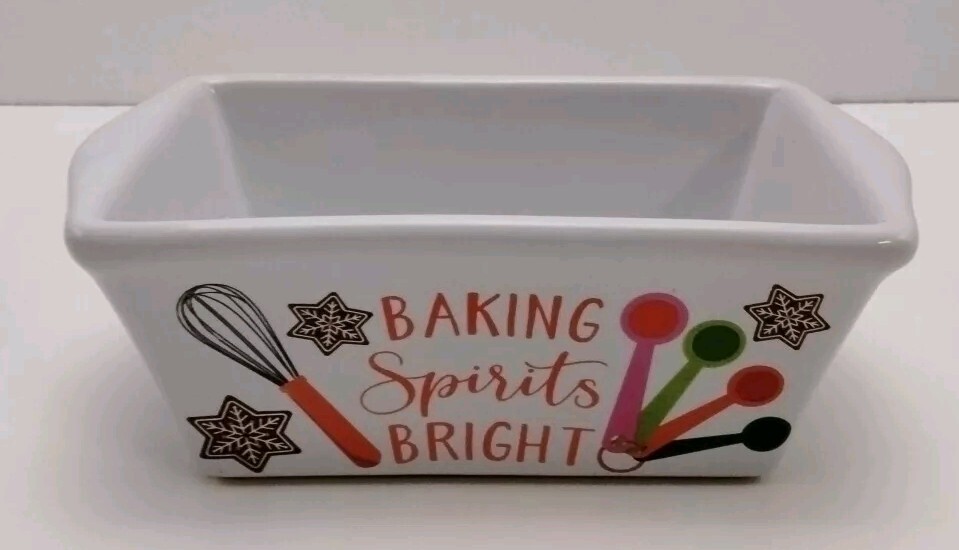 Royal Norfolk Spirits Bright Mini Loaf Pan Ceramic Baking Dish NEW