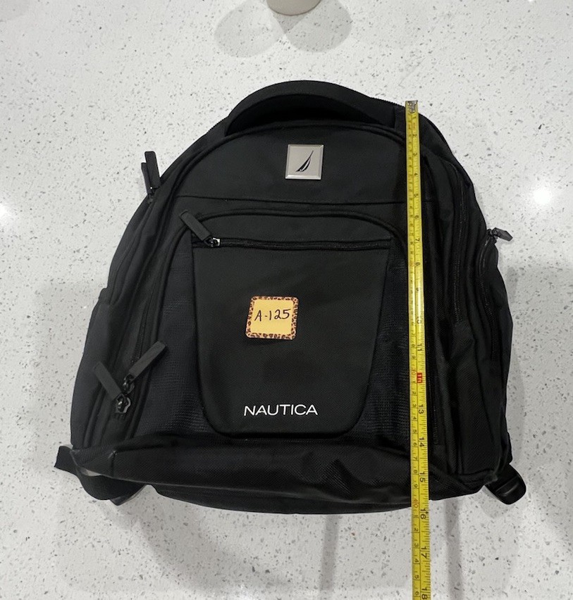 Nautica Logo Padded Back & Straps Polyester Backpack Black