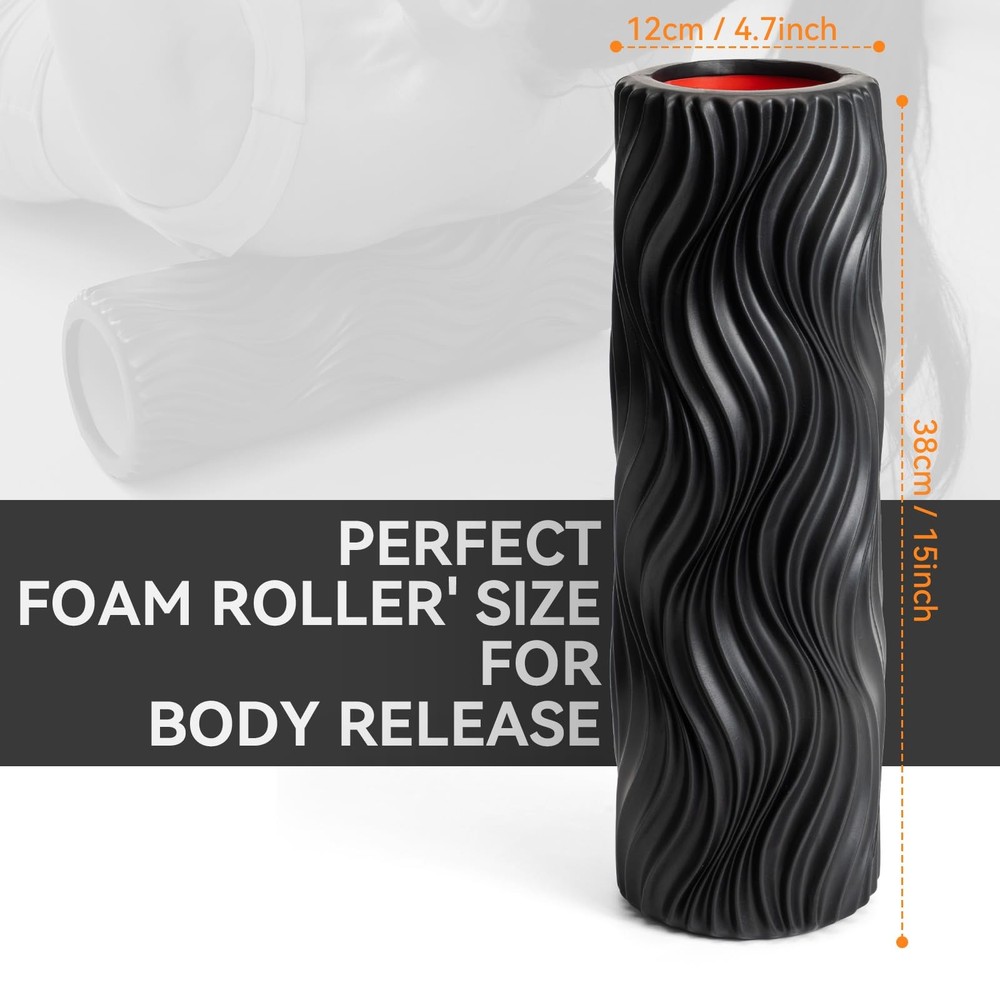 Foam Roller High-Density Exercise Roller, Deep Tissue Muscle Massage, Stretch...