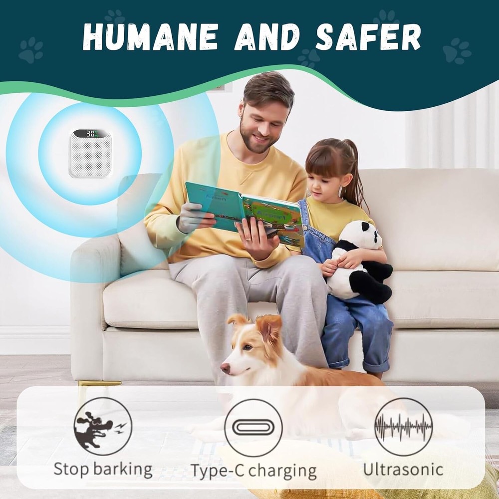 Anti Barking Devices, 30FT Effective Range and 3 Adjustable Modes, Rechargeable