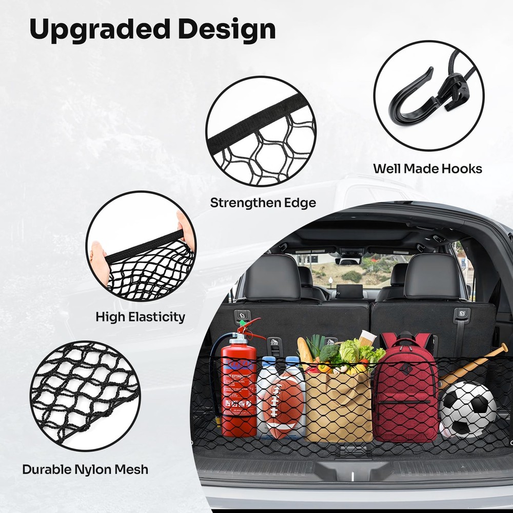 Cargo Net for Honda Pilot 20232026 | Adjustable Mesh Trunk Organizer