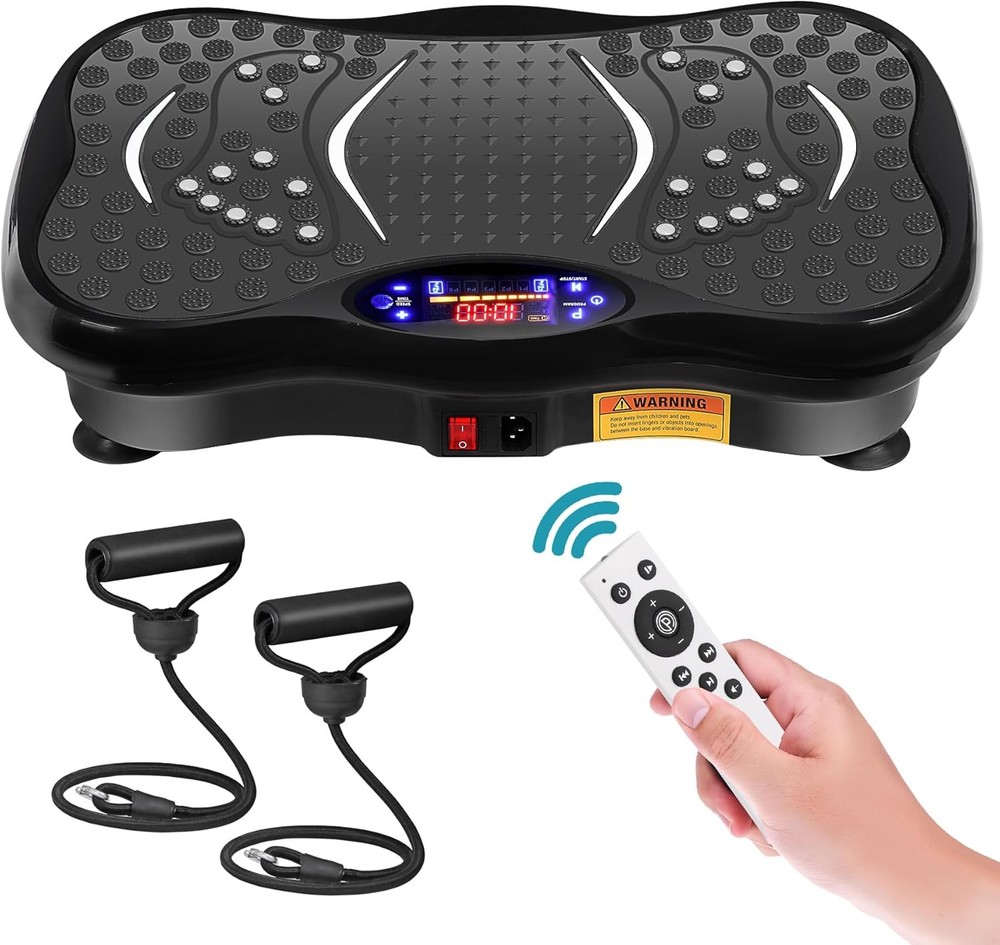 Whole Body Vibration Platform Machine with Remote & Loop Bands Home Gym