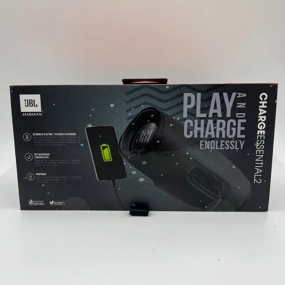 JBL Charge Essential 2 Portable Speaker, Black