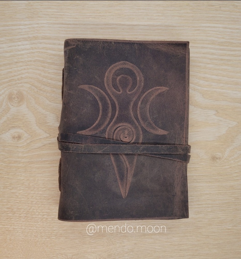 Triple Moon Goddess Leather Journal