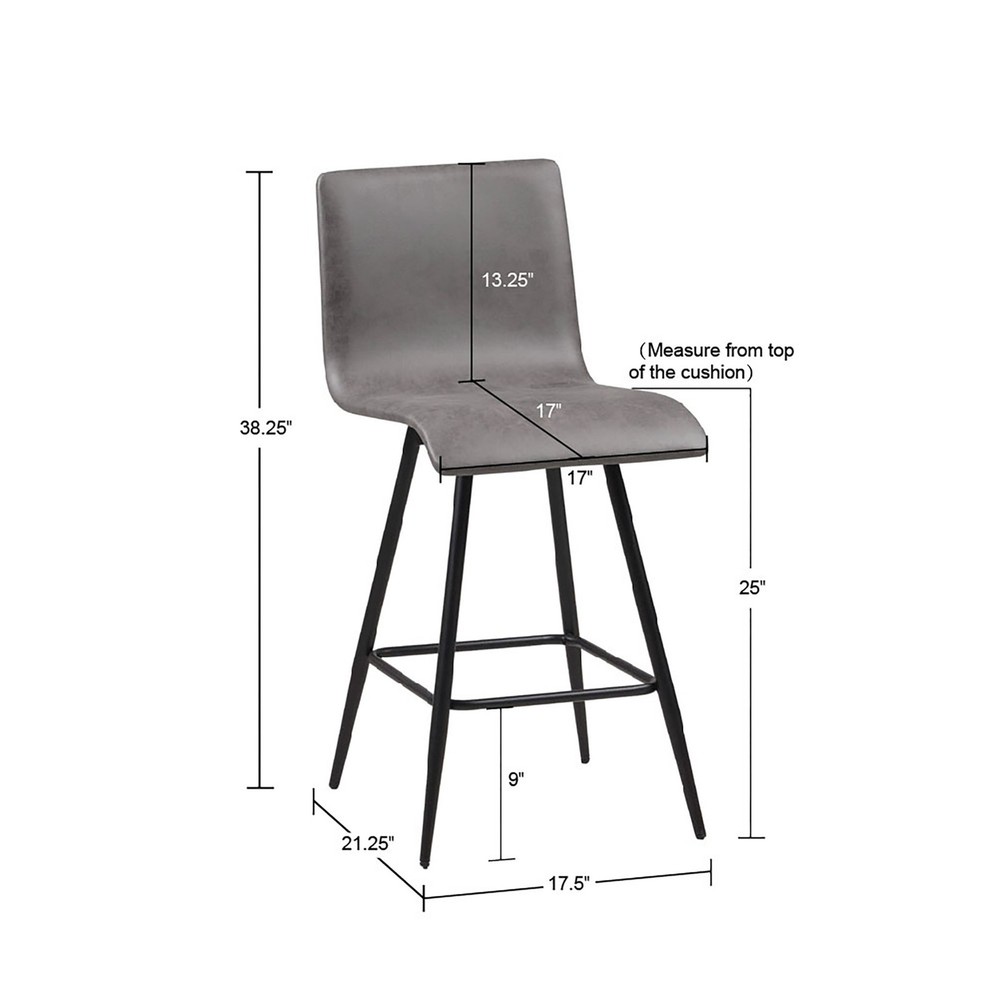 Faux Leather Swivel Counter Stool