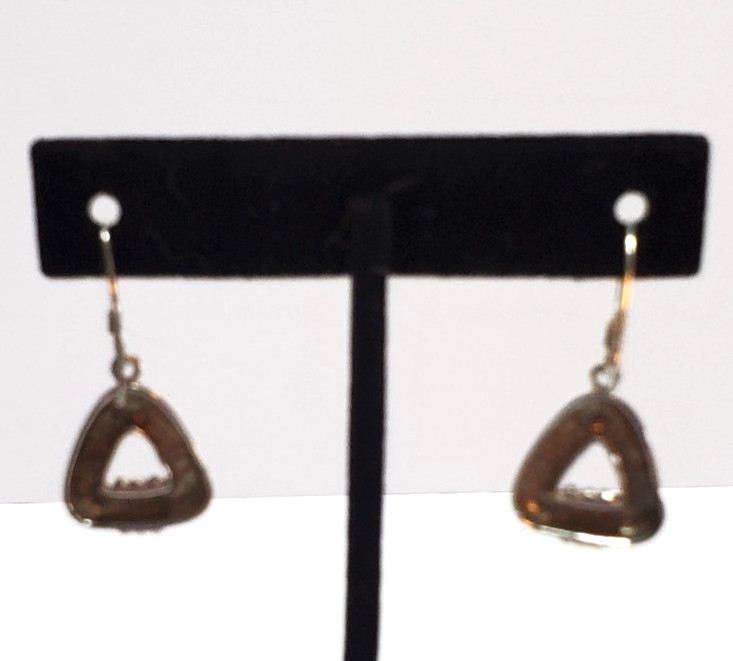 Vtg Mark Wasserman Samara MWS Sterling Silver Triangular Drop Earrings Signed