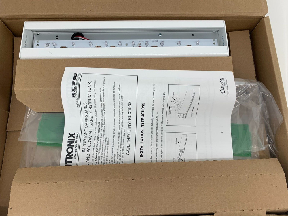 Exitronix 902E-U-LB-GC-WH LED Edge Lit Exit Sign Single Face Green Letters