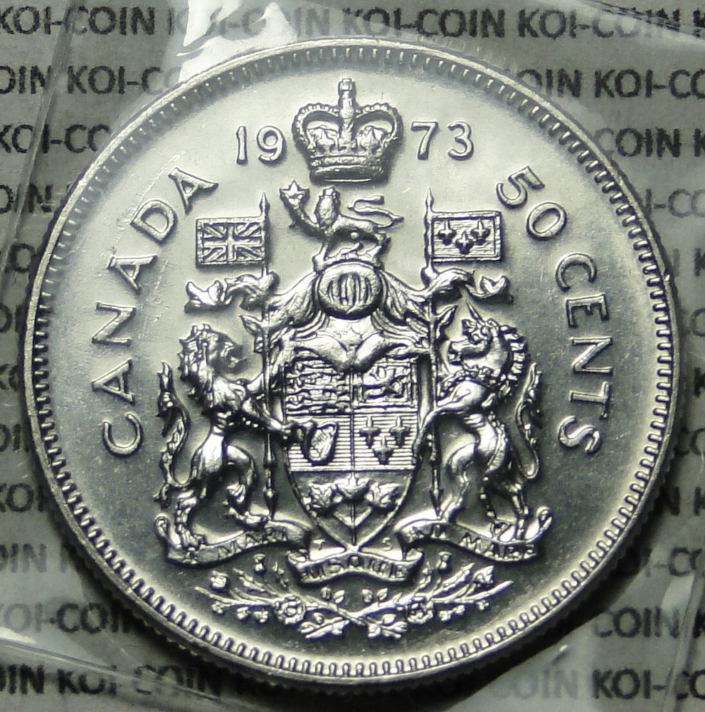 Canada 1973 50c half dollar coin lightly circulated