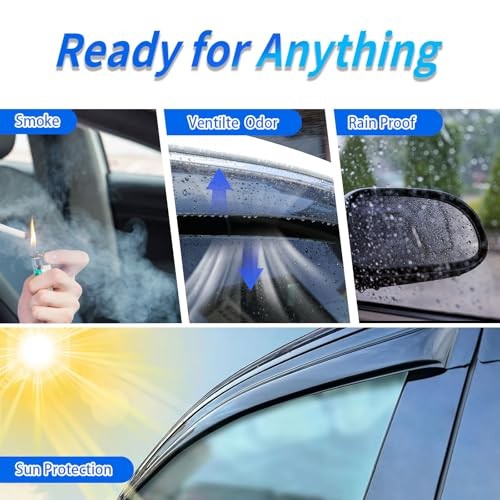 Window Rain Guards Compatible 99-07 Chevy Silverado Sierra Extended Cab (2PC)
