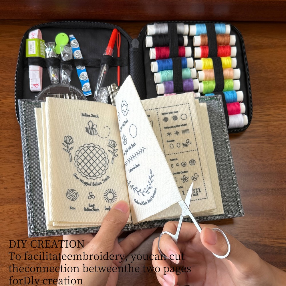 2026 Embroidery Stitch Book Kit for Beginners with Complete Toolkit US