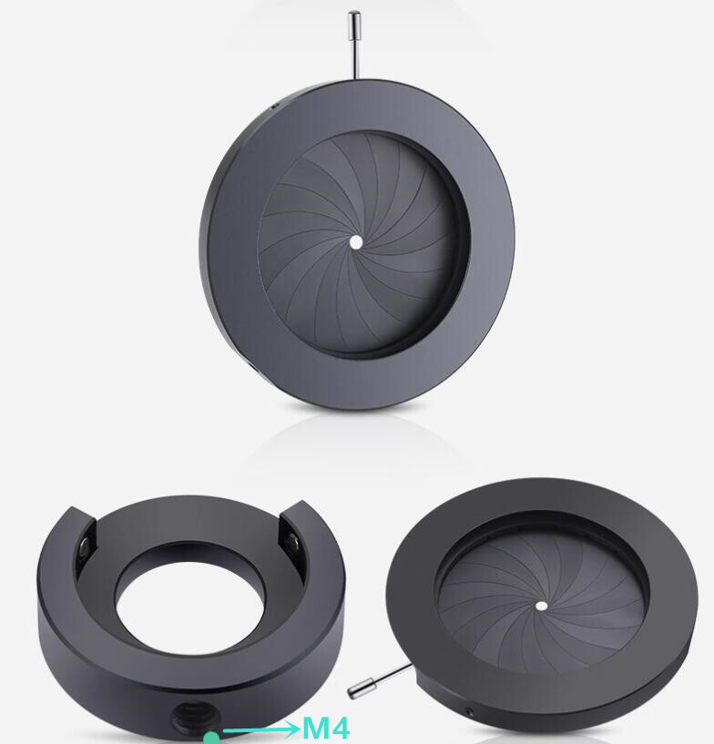 4-60mm Adjustable Iris Diaphragm Aperture Camera Microscope w Supporting Bracket