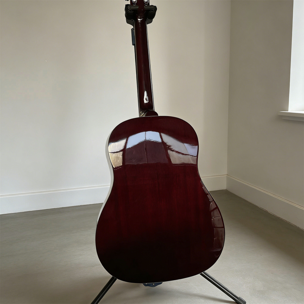 Handmade Acoustic Electric Guitar Solid Spruce top 6 String Mahogany Neck