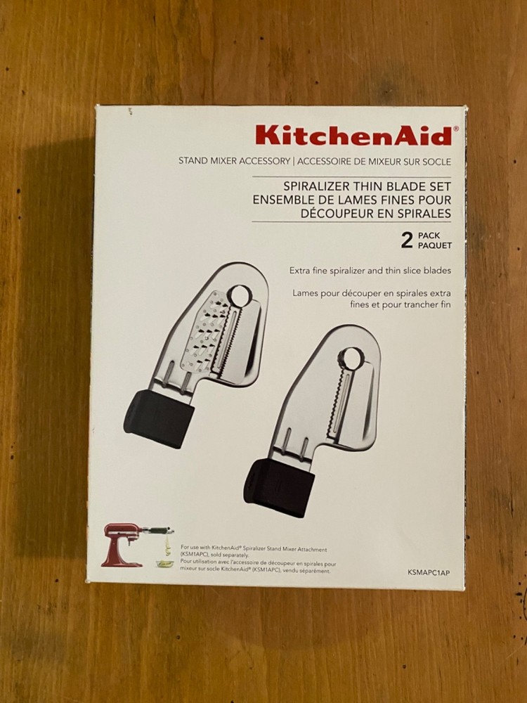 Kitchen Aid Mixer Attachment Spiralizer Thin Blade Set 2 Pack